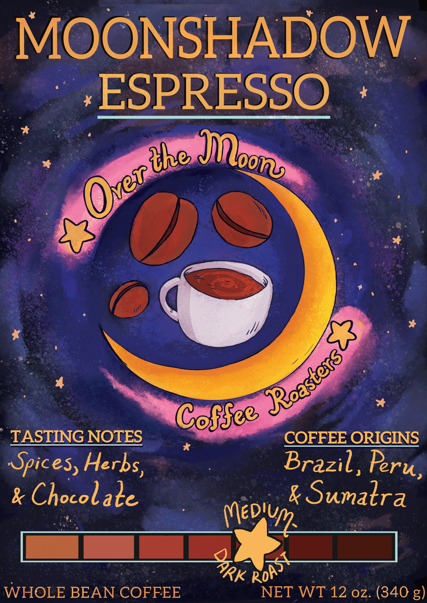 MOONSHADOW: Medium-Dark Roast Coffee Bag